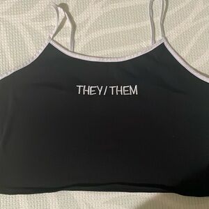 They/them cropped tank